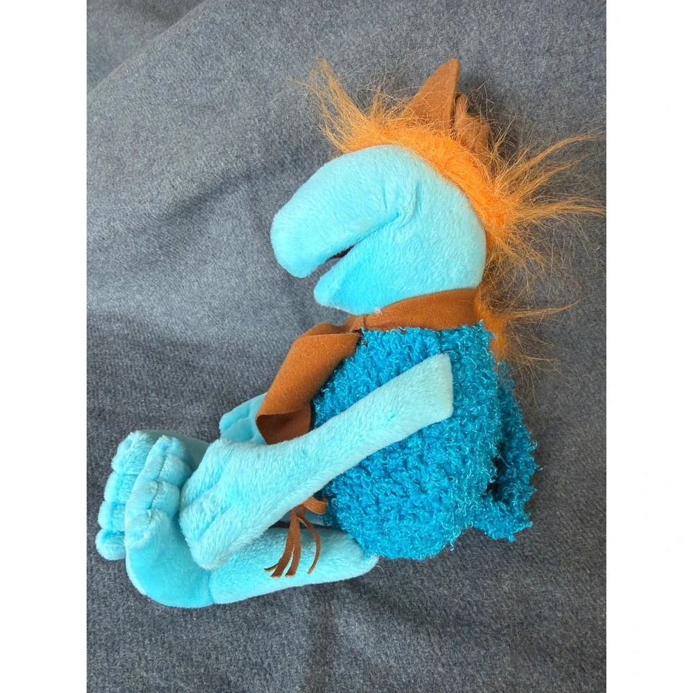 Jim Henson Fraggle Rock Boober Plush Toy Blue Orange Hat Scarf